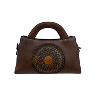 Sacs à main de fabricants directs, Sac à bandoulière et sac porté croisé en cuir PU et polyester, style rétro national Tournesol, sac pour maman, avec fermeture éclair, tendance