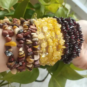 High quality Tumbled stone bracelet Mookaite citrine Garnet for gift