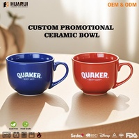 Ensemble de tasses à soupe en céramique personnalisées de 12 oz et 24 oz, grandes tasses rondes en bisque avec poignée, pour cadeaux promotionnels