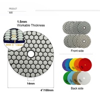 SHDIATOOL 4 pouces # Disque de polissage diamanté à sec sans poussière, grain 50-3000, pour quartz, marbre, granit, carrelage et pierre