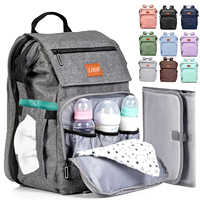 Sac à dos à langer portable personnalisé en Oxford 300D imperméable de 26 L avec matelas à langer