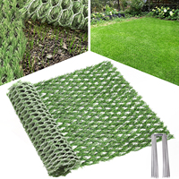 Césped Artificial Híbrido con Rejilla Tejida, Césped Mixto Real y Artificial para Jardín, Alta Drenación, Red de Cultivo de Semillas de Césped para Perros