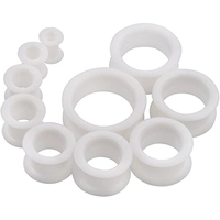 Ensemble 10 bouchons flexibles de jauge de tunnel de chair d'oreille de poulie de silicone pour le mariage bijoux creux de corps pour l'oreille