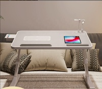 GRACECOASTER Table de lit moderne en plastique à hauteur réglable avec tiroir de rangement et panneau de conception pour bureau d'ordinateur à domicile