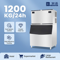 Machine à glaçons commerciale 1200 kg à double tête, refroidie par air et eau, 220 V, pour entreprise de glaces – Vente directe usine
