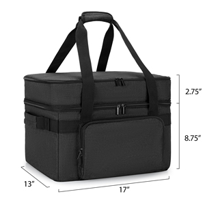 Sac de transport pour barbecue d'intérieur avec coussin inférieur, compatible avec les grils sans fumée, sac pour barbecue électrique double couche avec section pour plaques - Product Image 2
