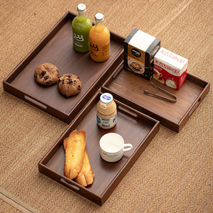 Bamboo Breakfast <b>Tray</b> With Handle <b>Tea</b> Serving <b>Tray</b> Solid Color Restaurant Use Hotel Coffee Drink Storage Jewelry <b>Tray</b> - Product Image 3