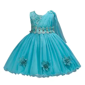 Elegant style flower gril wedding dress Children's graduation party dress lovely baby girl birthday dress for 3YRS