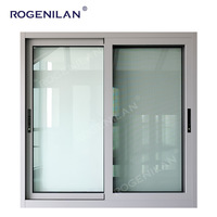 Ventanas Corredizas de Aluminio con Doble Vidrio Aislante Acústico de la Fábrica ROGENILAN de Foshan, Ventanas Corredizas de Vidrio Templado para Casas