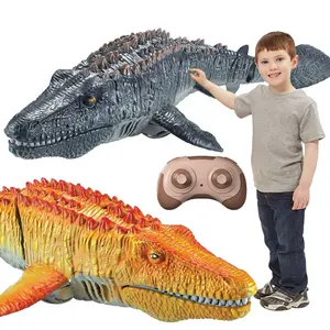 2.4G RC mosasaurus dinosaure jouets télécommande peut être plongée tête pulvérisation rc jouet