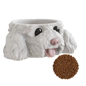 Toplu hayvan kafa yüz şekilli porselen oyuncak minyatür oyuncak ayı kaniş küçük cins köpek yemekleri seramik su gıda Pet köpek maması kaseleri - Product Image 1