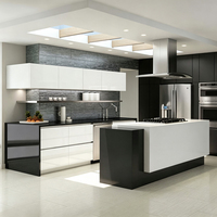 Armoires de cuisine modernes abordables, armoires de cuisine en bois massif, armoires de cuisine sur mesure en PVC blanc brillant, armoires de cuisine modulaires