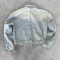 2025 veste en jean vintage personnalisée pour hommes veste en jean en détresse et délavé à la pierre