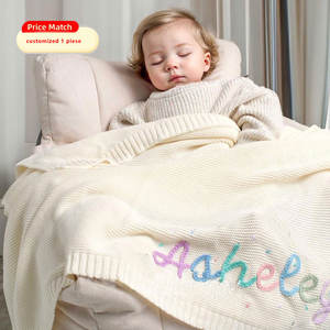 <span class=keywords><strong>Dropshipping</strong></span> PODコットン刺繍ニットソファ寝具リビングルーム冬用ソフトモダンなソリッドブランケット - Product Image 1