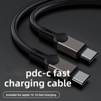 Kabel Data Ponsel 240W PD 1M Fast Charge Type-C ke C Berbahan Nilon Kepang untuk iPhone, Android, dan Perangkat Elektronik