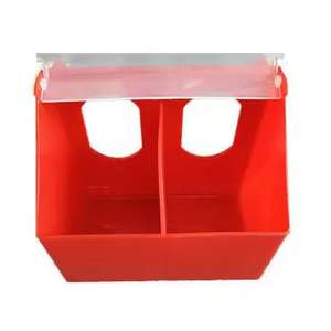 Alimentador de <span class=keywords><strong>palomas</strong></span>, paquete de 2 codornices, pájaros, pollos, comedero, bebederos dispensadores de agua con 2 agujeros, cuencos y comederos para mascotas, comedero para comer, comida, LMB-07 - Product Image 1