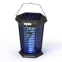 Piège à insectes électrique rechargeable solaire et USB Lingtuo, lumière violette, étanche IP33, batterie incluse