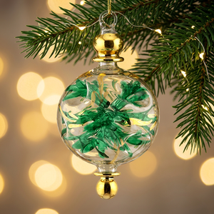 Ornement de Noël en verre égyptien fait main avec des détails décoratifs |   Ornement de Noël suspendu de luxe - Product Image 2