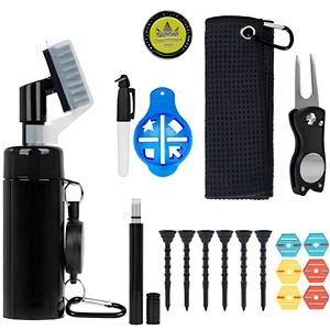 Accesorios de Golf, Juego de Herramientas de Limpieza de Golf, Herramienta de Reparación de Divots de Metal, Cepillo de Limpieza de Palos de Golf Magnético Personalizado - Product Image 1