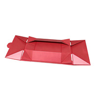 Caja de Regalo Rígida Magnética Roja de Alta Gama con Doble Apertura, Borde Redondo Dorado para Té, Vino, Cosméticos y Embalaje Navideño