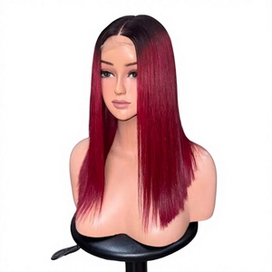 ราคาขายส่ง วิกผมตรงสีแดงอมน้ำตาล ผมแท้เวียดนาม คุณภาพดีเยี่ยม เงางามเป็นพิเศษ ต่อผมแบบใส Remy - Product Image 1
