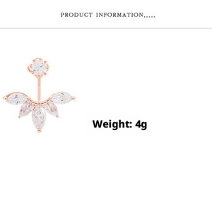 Korean Style Back-<b>Hook</b> Zircon <b>Earrings</b> CZ Copper Jewelry Shiny Cubic Zirconia Stud <b>Earrings</b> for Women Wholesale Factory Jewelry - Product Image 2