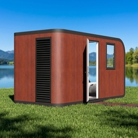 Module de vie modulaire de luxe en bois grainé, bureau mobile préfabriqué entièrement meublé pour location Airbnb haut de gamme