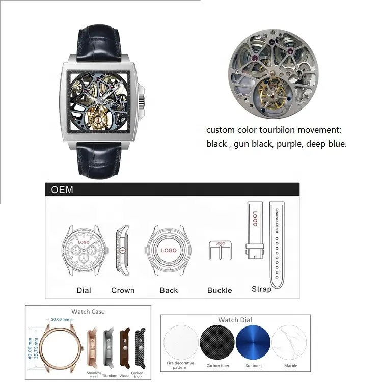 luxury men watches hangzhou 3450 custom tourbillon watch