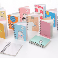 Mini Bloc de notas en espiral con dibujos animados, mini juego de papelería para oficina, A7, venta al por mayor