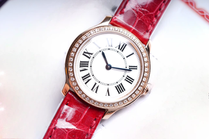 Montre mécanique automatique élégante et tendance avec lunette incrustée de diamants, cadran gravé argenté et blanc, étanche pour un usage quotidien - Product Image 2