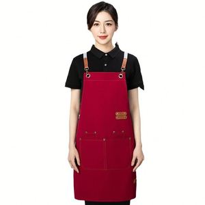 Professional Cleaning <b>Canvas</b> Restaurant <b>Apron</b> Custom Logo Adult Cotton Kitchen <b>Apron</b> - Product Image 4