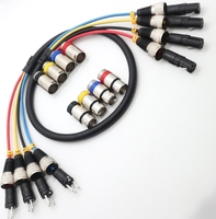 Câbles multipaires XLR 3 broches, 4 couleurs, câble de microphone 4 canaux mâle-femelle pour studios d'enregistrement en direct