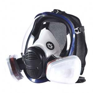 Spray de pintura Seguridad industrial Trabajo Protector Anti Gas Respirador químico Silicona Media máscara respiratoria con gafas de seguridad - Product Image 4