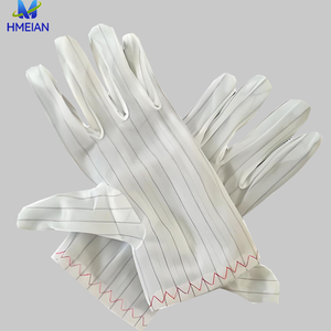 Guantes a rayas antiestáticos de doble cara para una operación sin polvo Industria electrónica <span class=keywords><strong>Esd</strong></span> Guantes antiestáticos para salas limpias - Product Image 1