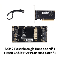 Adaptateur SXM2 SlimSAS PCIe 3.0 X16 vers double SFF-8654 à passage direct, alimentation GPU double 8 broches, moulage privé fabriqué en Chine