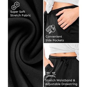 FOXA Pantalon Capri pour femme, taille haute, extensible, en coton et élasthanne, avec poches et cordon de serrage - Product Image 4