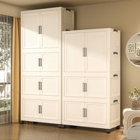 Armoire portable pliable moderne sur mesure de 80 pouces pour enfants, double porte, pliable, gain de place, chambre à coucher, matériau PP, 230L