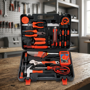 Kit d'outils ménagers de 35 pièces avec multimètre, ensemble d'outils à main en acier au chrome-vanadium pour la réparation d'appareils électroménagers, d'ordinateurs portables - Product Image 1