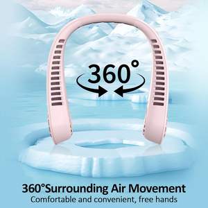 Wholesale 2024 Portable 1200mAh USB Neck Fan-<b>Rechargeable</b> Low Noise (30-34 DB) Brushless Motor Wearable Design for Hotel Outdoor - Product Image 4
