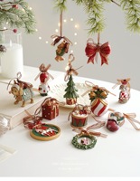 Décorations suspendues en résine sur le thème des contes de fées avec ruban marron, figurines mignonnes Casse-Noisette, Ours en peluche, Chien, Nœud, pour sapin de Noël, décorations de Noël
