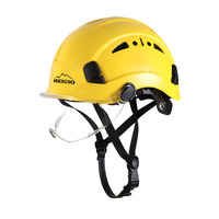 Casque de sécurité ABS avec lunettes de protection, casque de sécurité rigide réglable pour travaux en hauteur, escalade, sauvetage