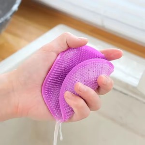 1 pièce Brosse de lavage de vaisselle en silicone, éponge à récurer pour casseroles et poêles, tampon à récurer en silicone, brosses de lavage pour fruits, casseroles et poêles, outil de nettoyage de cuisine - Product Image 3