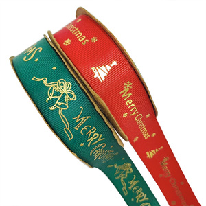 에코 친화적 인 새틴 리본 1.5 인치 그로스 그레인 리본 인쇄 38 mm 크리스마스 리본 로고가있는 나무, 장식 - Product Image 1