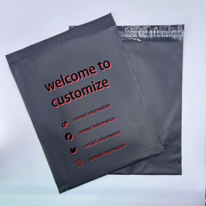 Sacs d'expédition en polyéthylène imprimés avec logo personnalisé, noir, 10*13, sacs d'expédition en polyéthylène, sacs d'expédition en polyéthylène, sacs d'expédition - Product Image 1