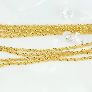 9K 10K 14K 18K Rantai Tali Perancis Emas Asli Padat untuk DIY Membuat Perhiasan 14K Rantai Franco Emas