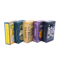 Nouvelles cartes de tarot personnalisées de haute qualité avec impression offset CMYK sur papier, incluant logo personnalisé et guide.