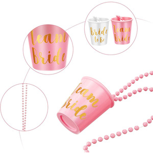 Bracelets et autocollants perlés roses « Équipe de la Mariée » pour fête prénuptiale et anniversaire, 40-60 pièces - Product Image 3