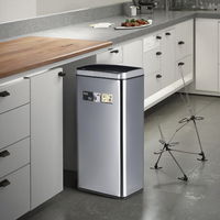 Poubelle à capteur en acier inoxydable de 60 litres, anti-traces de doigts, pour cuisine, best-seller en Europe