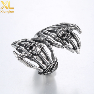 Vintage Stainless Steel Hip Hop Cluster <b>Rings</b> for <b>Men</b> <b>Silver</b> Color Skull Cluster <b>Rings</b> for Women - Product Image 3