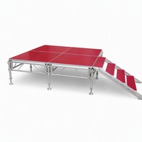 Scène en aluminium réglable en hauteur, à assembler, pour événements promotionnels commerciaux en plein air
